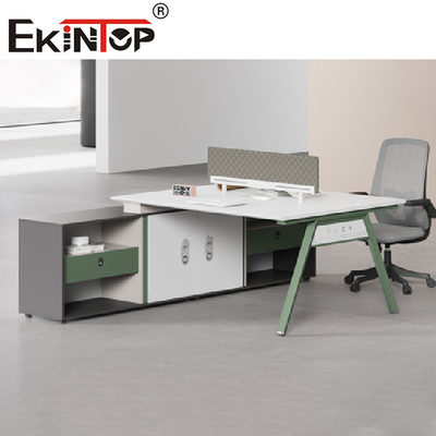Perabot Komersial Workstation Kantor Staf Tinggi Meja Persegi Panjang Yang Dapat Disesuaikan