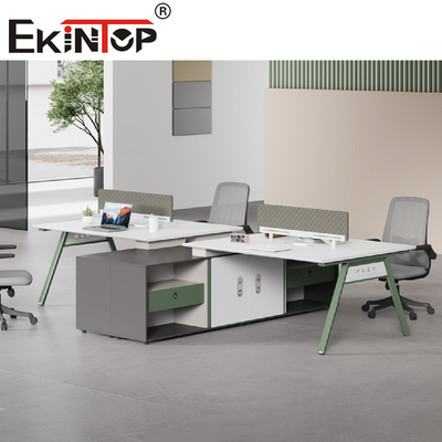 Perabot Komersial Workstation Kantor Staf Tinggi Meja Persegi Panjang Yang Dapat Disesuaikan