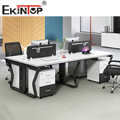Stasiun Kerja Kantor Modern Untuk Perabot Komersial Meja Bilik Kantor Putih