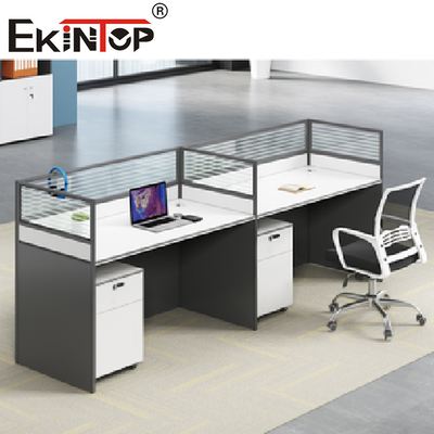 Meja Workstation Modular yang Dikombinasikan Secara Bebas Furnitur Partisi Kantor Modern