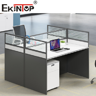 Meja Workstation Modular yang Dikombinasikan Secara Bebas Furnitur Partisi Kantor Modern