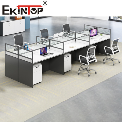 Meja Workstation Modular yang Dikombinasikan Secara Bebas Furnitur Partisi Kantor Modern
