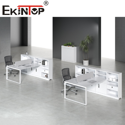 2-8 Orang Sistem Partisi Kantor Workstation Furniture Bentuk Persegi Panjang