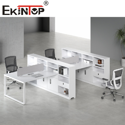2-8 Orang Sistem Partisi Kantor Workstation Furniture Bentuk Persegi Panjang