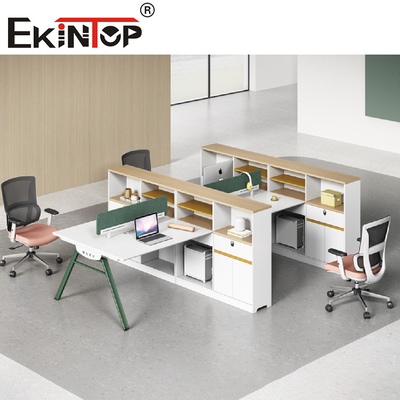 Stasiun Kerja Kantor Modular Putih Hijau Untuk Furnitur Komersial
