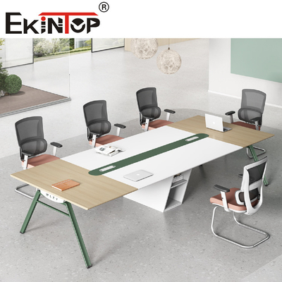 Meja Konferensi Baja Kayu Kustom Bergulir Untuk Perabot Kantor
