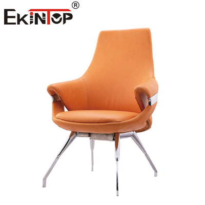 Kursi Eksekutif Kursi Kulit Kuning Ergonomis Indoor Lounge