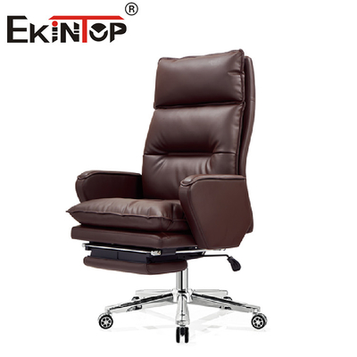 Kursi Eksekutif Kursi Kulit Kuning Ergonomis Indoor Lounge
