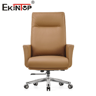 Brown Manager Kursi Kulit Putar Untuk Perabot Kantor