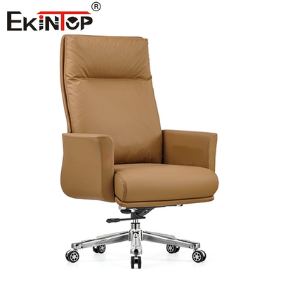 Brown Manager Kursi Kulit Putar Untuk Perabot Kantor
