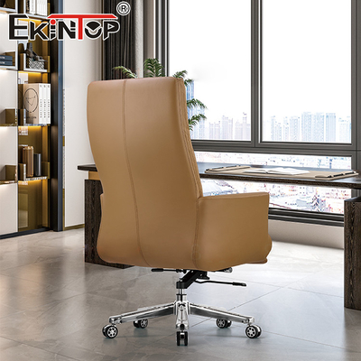 Brown Manager Kursi Kulit Putar Untuk Perabot Kantor
