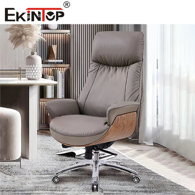 Kursi Kulit Kontemporer Tinggi Disesuaikan Untuk Perabot Kantor Eksekutif