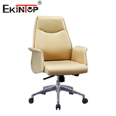 Kursi Bos Kantor Ergonomis Kulit Modern Nyaman Jenis Logam Stainless Steel