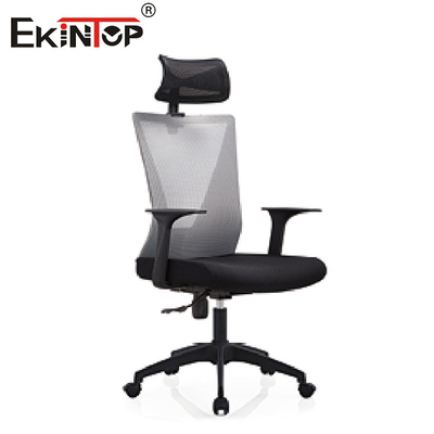 Kursi Kantor Jaring Ergonomis Putar Abu-abu Tinggi Disesuaikan