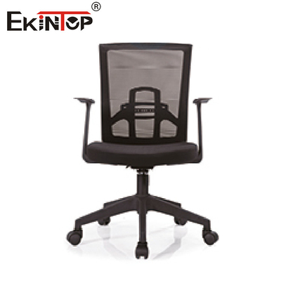 Kursi Kantor Jaring Tinggi Hitam Abu-abu Untuk Meja Dengan Roda