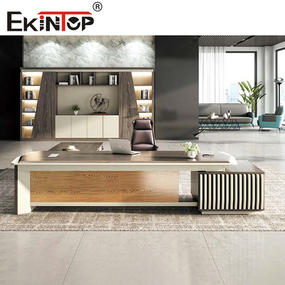 Meja Workstation Kantor Meja Kantor Kayu Eksekutif Mewah