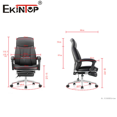 Kursi Kulit Hitam Putar 360 Kontemporer Untuk Perabot Kantor