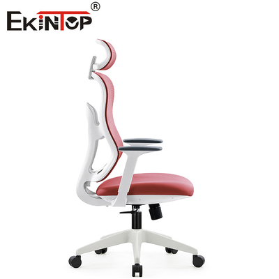 Kursi Komputer Jaring Ergonomis Merah Dengan Sandaran Untuk Perabotan Kantor Rumah