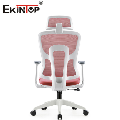 Kursi Komputer Jaring Ergonomis Merah Dengan Sandaran Untuk Perabotan Kantor Rumah