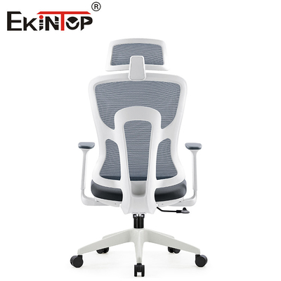 Kursi Meja Jaring Ergonomis Putar Modern Abu-abu Dengan Sandaran Kepala