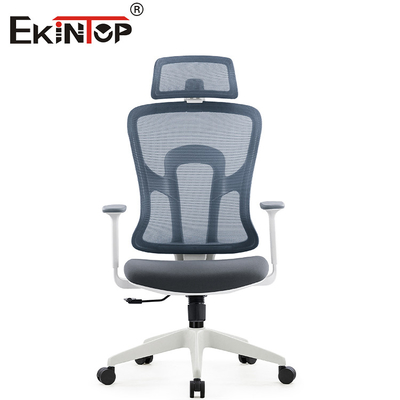 Kursi Meja Jaring Ergonomis Putar Modern Abu-abu Dengan Sandaran Kepala