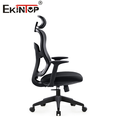 Dukungan Lumbar Kursi Jaring Kantor Hitam yang Dapat Disesuaikan Tingginya