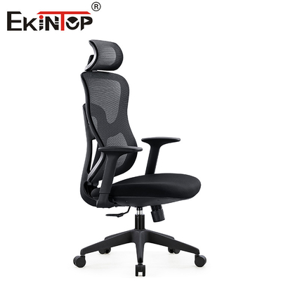 Dukungan Lumbar Kursi Jaring Kantor Hitam yang Dapat Disesuaikan Tingginya