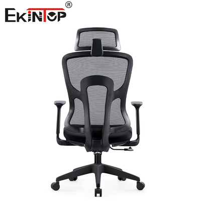 Dukungan Lumbar Kursi Jaring Kantor Hitam yang Dapat Disesuaikan Tingginya