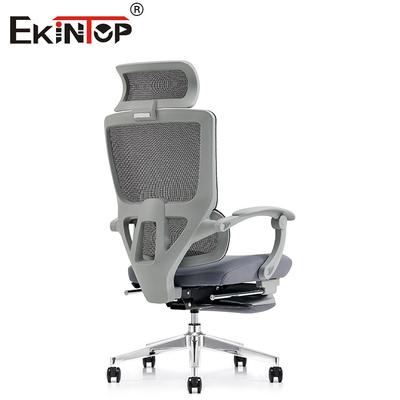 Kursi Jaring Kantor Abu-abu Standar Untuk Sakit Punggung Dengan Tempat Duduk Sandaran Kepala Kastor