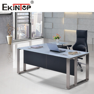 SGS Eksekutif Kaca Kantor Desk Corner Meja Furnitur Rumah