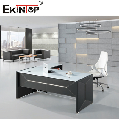 Meja Kaca Kantor Komersial Untuk Ruang Kantor Eksekutif CEO