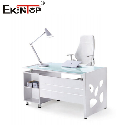 Studi Mahasiswa Kantor Tempered Meja Kaca Dikentalkan Hard Lingkaran
