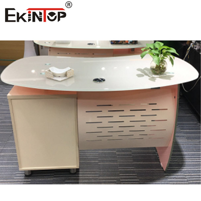 Klasik Tempered Glass Kantor Desk Komputer Kaca Eksekutif Kantor Desk