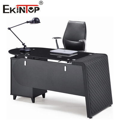 8mm Tepi Desktop Kaca Meja Kantor Dengan Laci Ukuran Disesuaikan Untuk Perabot Rumah
