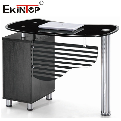 Meja kaca kecil mewah Dengan lemari penyimpanan Executive Office Meja furnitur