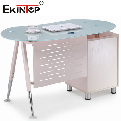 Meja kaca kecil mewah Dengan lemari penyimpanan Executive Office Meja furnitur