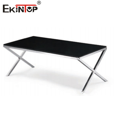Meja Kopi Kaca dan Baja Gaya Kontemporer Furnitur Ruang Tamu
