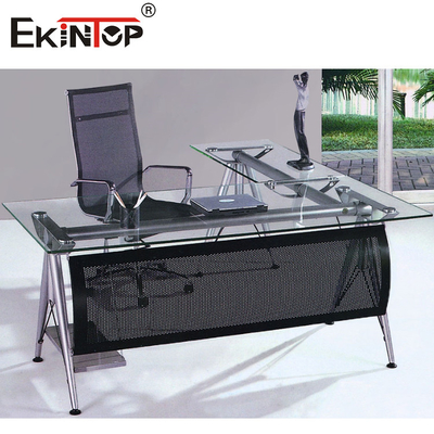 Meja Kantor Kaca Tanpa Jahit Modern