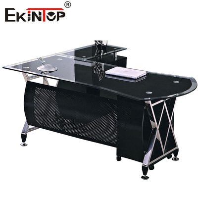 Meja Kantor Kaca Tanpa Jahit Modern