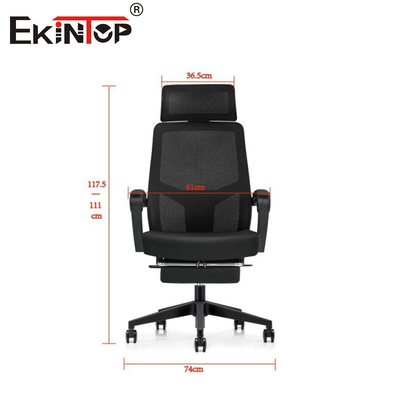 Kursi Kantor Belakang Hitam Mesh Bernafas Dengan Dukungan Lumbar