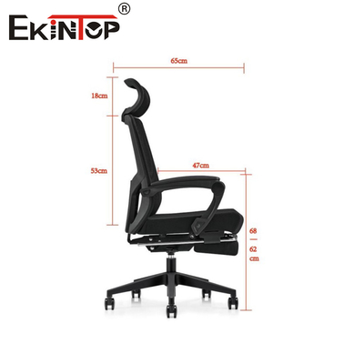 Kursi Kantor Belakang Hitam Mesh Bernafas Dengan Dukungan Lumbar