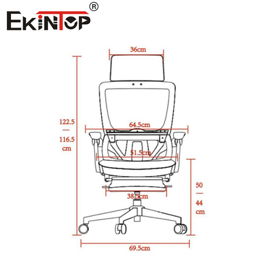 Anti-Lapuran Mesh Kantor Kursi Flip - Up Armrest Nylon Back