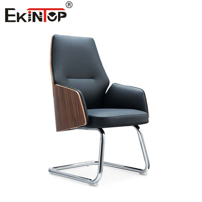 Blend Kayu Dan Kulit Kursi Kantor PU Padded Armrest Untuk Kecanggihan abadi