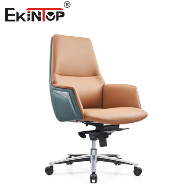 OEM 350mm Aluminium Base Kulit Lounge Kursi Modern Gaya