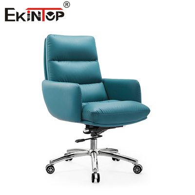 Kursi Kulit Palsu Biru Modern Desain Elegan untuk Ruang Kontemporer