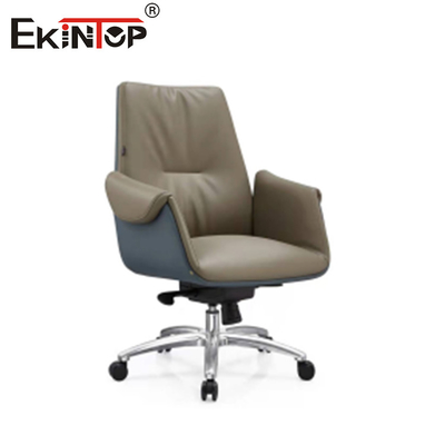 Indoor PU Ergonomic Swivel Kantor Kulit Kursi Tinggi Kembali ODM