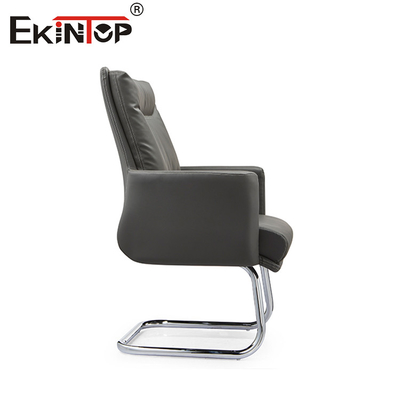Kursi Kulit Kantor Ergonomi Pu Dengan Dukungan Lumbal Headrest Swivel