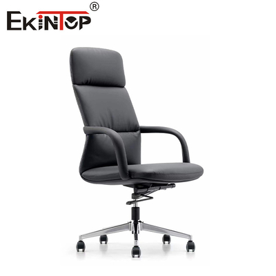 Kursi Kantor Kulit PU Hitam Bisnis Ergonomis Dengan Roda Kursi Penerimaan