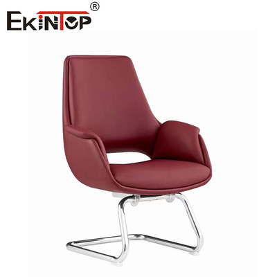 Kursi Kulit Burgundy SGS Dengan Kaki Logam Tinggi yang Bisa Disesuaikan