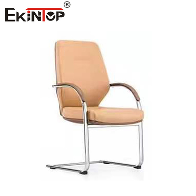 Kursi Kantor Kulit yang Bisa Disesuaikan Tinggi Dengan Tangan Berbasis Chrome 320MM